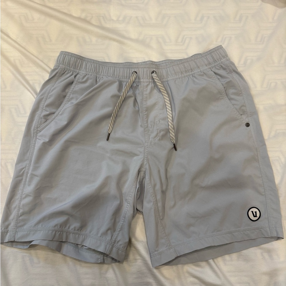 Light Gray Athletic Shorts with Logo